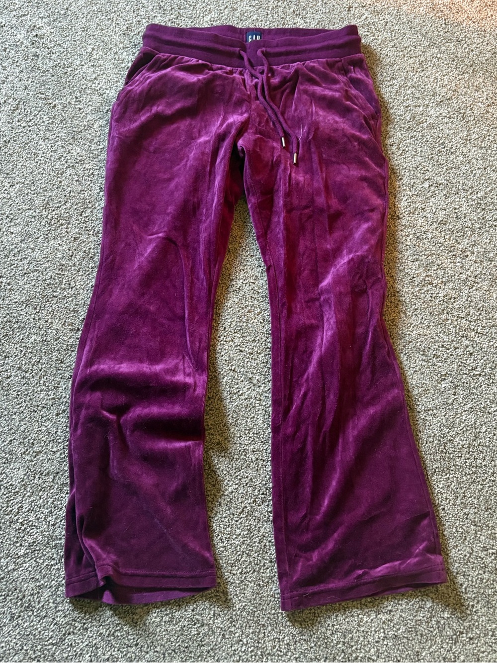 GAP Plush Velour Joggers - Deep Purple